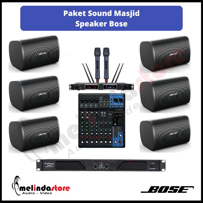 Paket Sound System Masjid Indoor Speaker Bose DM3SE | 6 Speaker